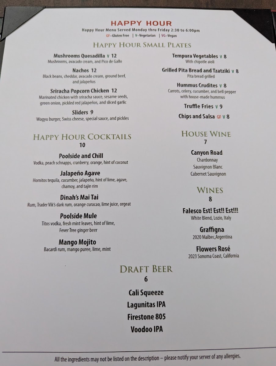 Menu Dinah's Poolside Restaurant-5